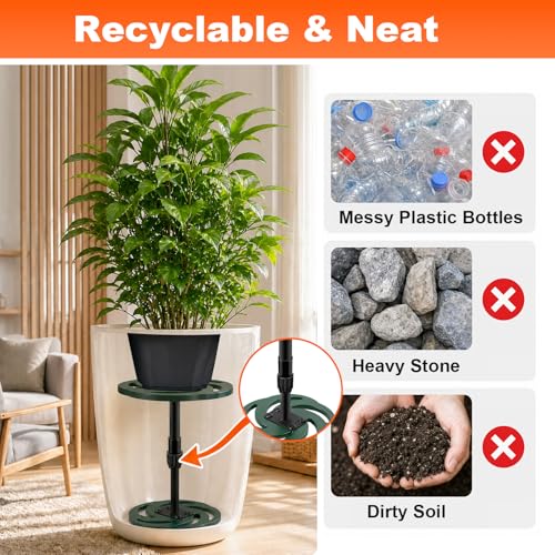 2 Pack Plant Risers for Inside Pots, 7.5-12" Rise Plastic Planter Inserts | Adjustable Height Planter Inserts for Large Pots, Pot Fillers for Tall Square Round Taper Planters (6" 8" 10" Base or Top) - size: Short Lift: 7.5-12" Rise - 2Pack