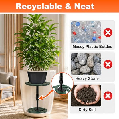 2 Pack Plant Risers for Inside Pots, 7.5-12" Rise Plastic Planter Inserts | Adjustable Height Planter Inserts for Large Pots, Pot Fillers for Tall Square Round Taper Planters (6" 8" 10" Base or Top) - size: Short Lift: 7.5-12" Rise - 2Pack