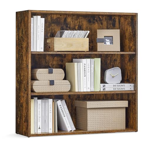VASAGLE Custos Collection - Bookshelf, 3-Tier Bookcase, Book Shelf, Open Storage Shelf, 9.4 x 31.5 x 32 Inches, for Living Room, Home Office, Dinning Room, Rustic Brown ULBC173X01 - color: Rustic Brown, size: 3 Tiers (31.5"W), style: 1 Pack