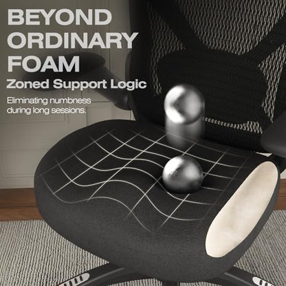X100 Ergonomic Mesh Office Chair, Big and Tall Home Desk Chair with 5D Flip-Up Arms, Adjustable 3D Lumbar Support, Gaming & Executive Computer Chair