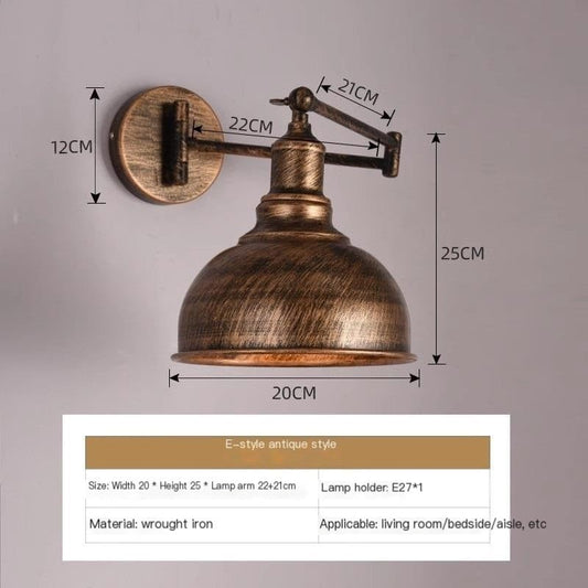 Bedside Wall Mount Light Industrial Vintage Wall Mounted Light Sconces Wall Lamp Black Angle Adjustable Swing Arm Retro Wall Sconce Bedside Light Fixture Farmhouse Style Lamp Bedroom wall lights, Wall - color: #2