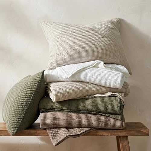 100% Cotton Waffle Coverlet Set, King Size, Truffle Taupe Brown | Soft Premium Waffle Weave Cotton Bed Blanket, Lightweight Oversized Bedspread, All Season 3-Piece Bedding Set with 2 Shams - color: Truffle Taupe Brown, size: King/Cal King (108" X 96")