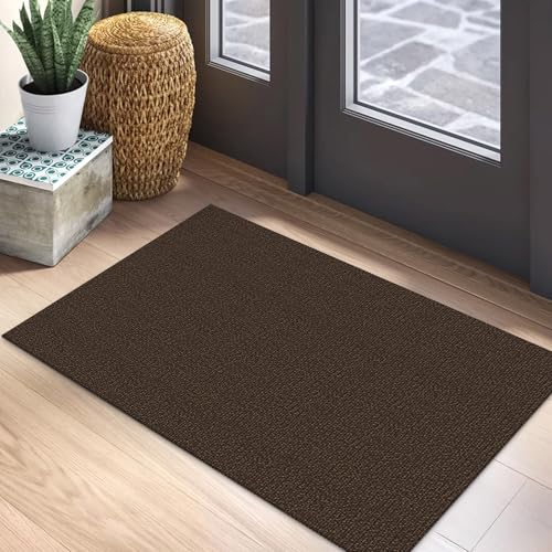 Washable Entryway Rug, Non Slip Doormat, 2x3 Ft, Brown/Coffee | Washable Braided Small Area Rug, Non Slip Rubber Dot Backed, For Kitchen, Foyer, Front Door, Porch, Bathroom, Bedroom - color: Brown/Coffee, size: 2' x 3' (Rectangular)