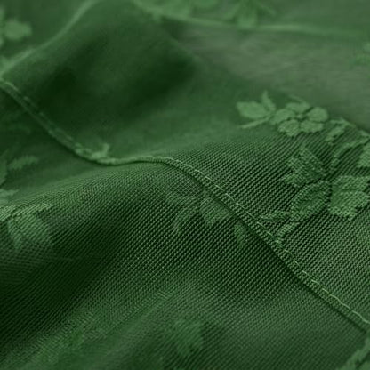 Kotile Emerald Green Sheer Curtains for Living Room 52 x 80 Inch, 2 Panels | Rod Pocket, Delicate Knitted Texture, Diffused Window Light, Refined Botanical Depth, Classic Full-Length Look, Privacy - color: Embrald Green, size: 52"W x 80"L (Pack of 2)