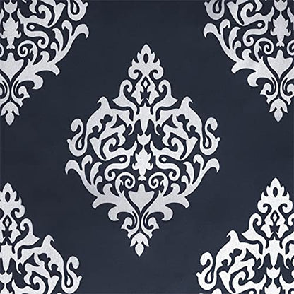 EXCLUSIVE HOME Medallion Room Darkening Blackout Grommet Top Curtain Panel Pair, 52"x84", Peacoat Blue - color: Peacoat Blue, size: 52"W x 84"L (Pack of 2)