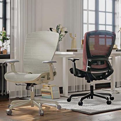 Mesh Office Chair,Ergonomic Computer Desk Chair,Sturdy Task Chair- Adjustable Lumbar Support & Armrests,Tilt Function,Comfort Wide Seat,Swivel Home Office Chair (Grey Frame Grey Mesh) - color: Grey Frame Grey Mesh