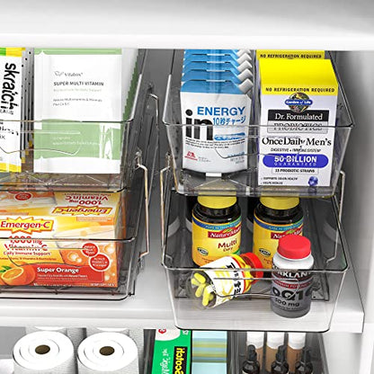 Simple Houseware 2 Tier Basket Drawer Cabinet Pull-Out Organizer, Clear - size: 1-Pack