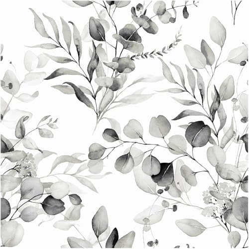 Floralplus Dark Floral Wallpaper Removable Black Contact Paper | Kitchen Self Adhesive Wallpaper for Bathroom Renter Friendly Contact Paper for Cabinet Home Decor, 17.5 x 118 in - color: Black/White, size: 17.5" x 118"