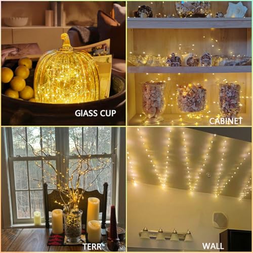 USB Fairy Lights Plug in, 33 Feet 100 LED Twinkle String Lights with Remote and Timer, Waterproof 8 Modes for Bedroom Indoor Wreath DIY Party Wedding Christmas Holiday Decoration(2 Pack Warm White) - size: 2PACK-USB-33FT/100LED-Warm white