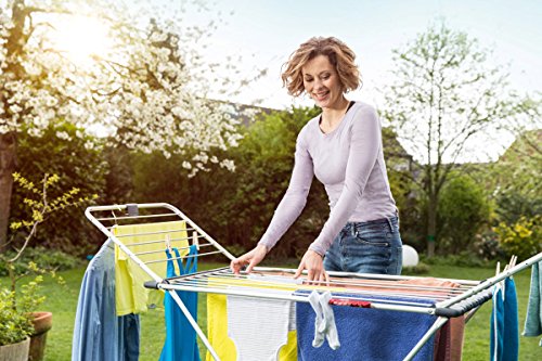 Vileda Clothes Airer, Aluminium, White, 58,5 x 19,5 x 131 cm - size: 58,5 x 19,5 x 131 cm