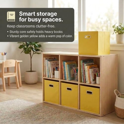 Household Essentials 6 ct Open Fabric Cube Storage Bins, Golden Yellow - color: Golden Yellow, size: 11” L x 11” W x 11” H