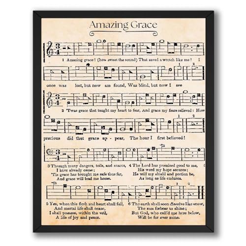 ALPINE INK CO. Sacred Music Poster - Vintage Hymn Sheet Illustration Wall Decor - Spiritual Room Decor for Home Office - Trendy Faith Inspired Artwork - 8x10 Unframed Print - color: Style-08, size: 8"L x 10"W