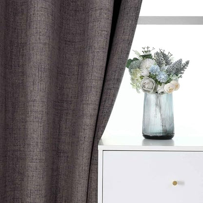 CUCRAF 100% Blackout Window Curtains 84 inches Long 2 Panels Set, Faux Linen Look Thermal Insulated Grommet Drapes, Room Darkening Curtain for Bedroom Living Room(W52 x L84 Inch, Grey) - color: Grey, size: 52"W x 84"L (Pack of 2)