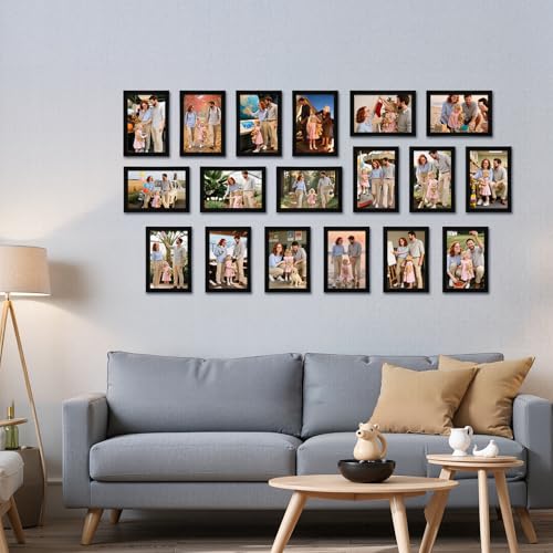 Giftgarden 4x6 Picture Frame Set of 18, Lightweight 4 by 6 Frames Bulk for Gallery Wall Photo Hanging and Tabletop Display, Black - color: Black*18, size: 4x6