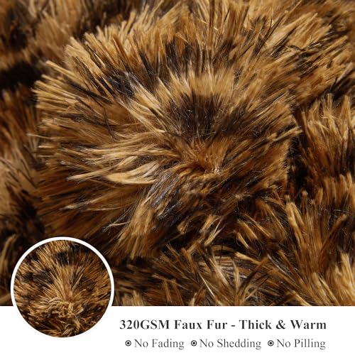 XeGe Cheetah Print Fluffy Faux Fur Duvet Cover Set, Twin, Leopard Brown | 2 Pieces Shaggy Farmhouse Fuzzy Bedding Set(1 Faux Fur Leopard Print Comforter Cover + 1 Furry Pillowcase), Zipper Closure - color: Cheetah Print Brown, size: Twin