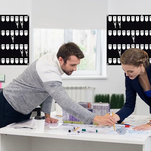 Beeveer Acrylic Key Holder Board with 60 Hooks, Wall Mount Organizer, Black | Ideal for Offices, Schools, Hotels and Dealerships, Durable Acrylic Construction, Numbered Key Slots, Easy Wall Mount Design - color: Black, size: 60 Hooks, style: Hook Only