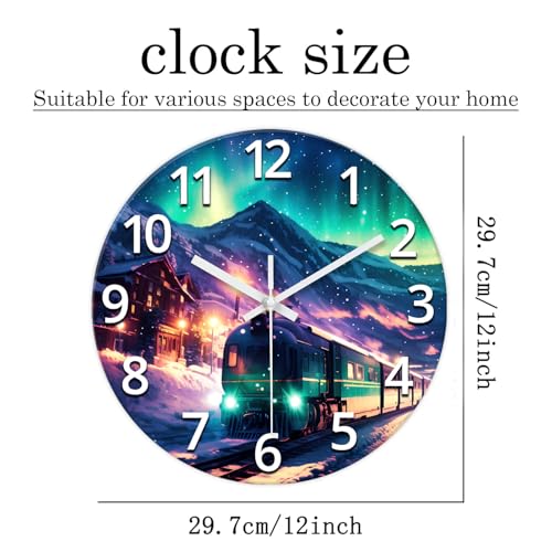 XNM Glass Battery Operated Wall Clock 12 Inch | Teal Office Living Room Kitchen Wall Clock Analog Modern Round Silent Wall Clock Non Ticking - color: Teal 9, size: 12 Inch