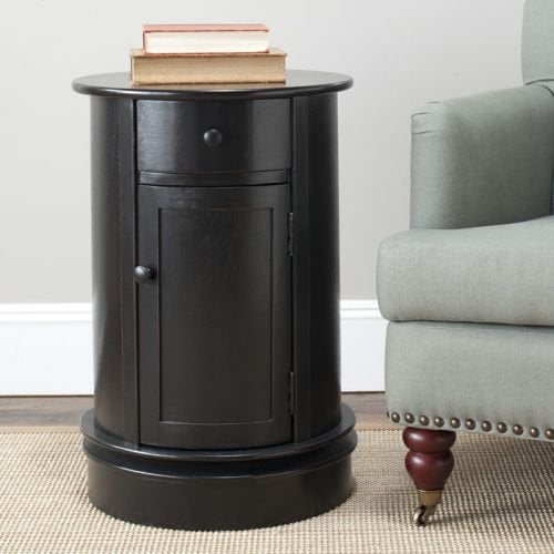 SAFAVIEH Furniture - Tabitha 1-Drawer Accent Table - Red - Solid Wood - Farmhouse Storage Design - Ideal for Living Room, Entryway, Home Office, 17.7"W x 17.7"D x 26"H - Fully Assembled (AMH5712E) - color: Red