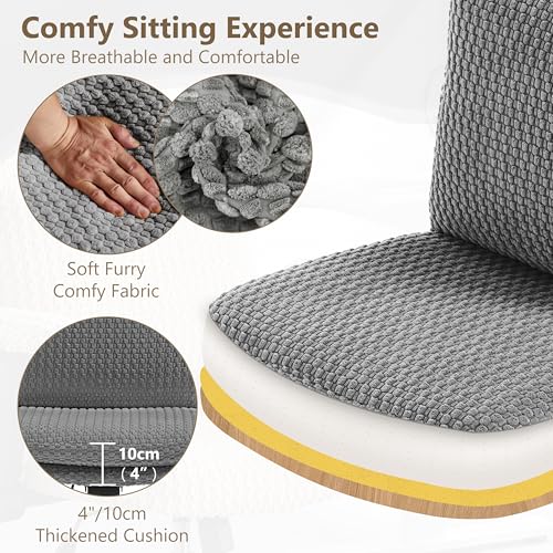 Fizzin Cross Cross Chair Memory Foam Armless with Wheels Home Office Grey - color: Grey