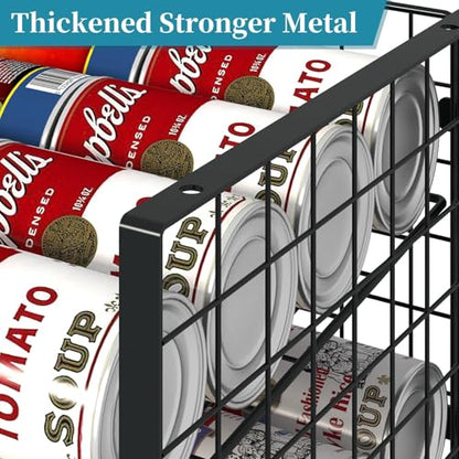 2 Pack Stackable Can Organizer, Adjustable Can Holder Rack for Pantry | 2-Tier Can Storage Rack Holds Up to 60 Cans, Organizer for Soda & Food Cans in Kitchen Cabinet, Black - style: 2-Tier 2-Pack