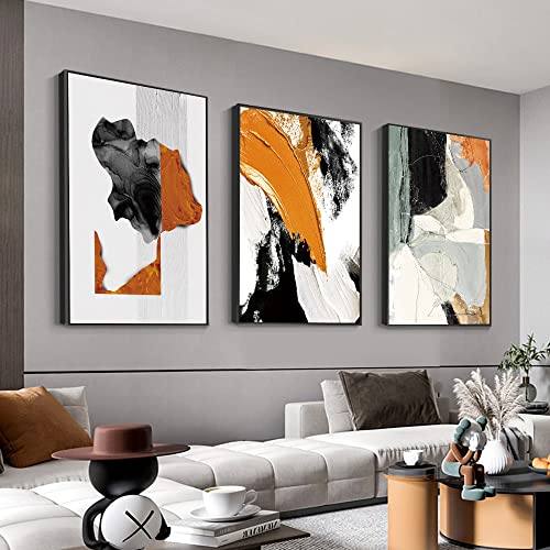 Canvas Wall Art Aesthetic Abstract Graffiti Large 32" X 24" Set of 3 Minimalist Wall Decor Modern Nature Art Posters Prints Frame Wall Art For Living Room Bedroom Bathroom Kitchen Office - color: Blue,White, size: 32" X 24"