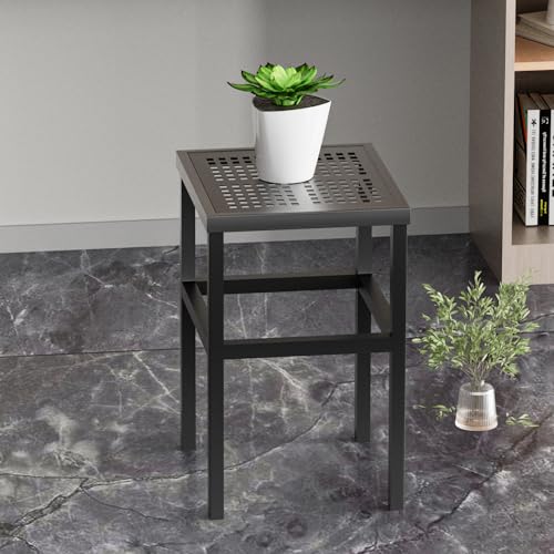 Tall Plant Stand 23" Aluminum Indoor &Outdoor Rustproof | Indoor/Outdoor Extra-Sturdy 23" tall Aluminum Plant Stand – Ideal for Patios, Gardens, Living Room Decoration (Black)