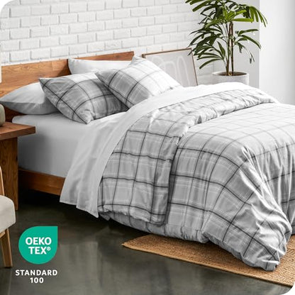 Bare Home Flannel Duvet Cover Set (Twin/Twin XL, Glencoe Tartan Plaid) | 100% Cotton, Velvety Soft, Heavyweight, Premium Flannel, Double Brushed, Includes Sham Pillow Cover - color: 16 - Tartan Plaid (No Comforter), size: Twin/Twin XL