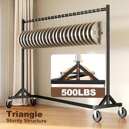 HOKEEPER Z Base Clothes Rack Hold 500LBS Height Adjustable Black | Portable Z Rack, Commercial Heavy Duty Clothing Rack Rolling Garment Rack 24"D*63"W*71"H, Easy to Assemble, 5 Years Service - color: Black