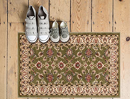 Well Woven Barclay Collection Sarouk Green 2x4 Area Rug - for Entryways, Small Bedrooms, Living Rooms - color: Green, size: 2'3" x 3'11" (Rectangular)