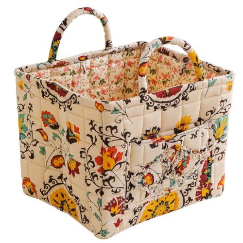 vctops Boho Fabric Quilted Storage Basket for Organizing, Basket Organizer Gift Baskets with Handles, Storage Bins for Toys, Books, Towels, and Clothes, Collapsible Fabric(Pattern L,13"x10.6"x10") - color: Pattern L