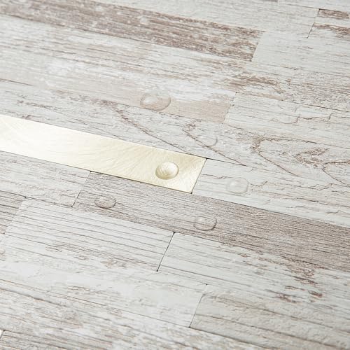 DICOFUN 10-Sheet Peel and Stick Backsplash Tile, Brown Birch Wood Look PVC Mixed Metal Gold Stick on Backsplash Tiles for Kitchen, 9.4 sq.ft - color: Brown Birch and Metal Gold, size: 10 Sheets, 12’’x12’’x0.12’’