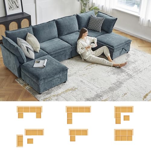 HULALA HOME Backrest Cushion for Sectional Sofa Couch, Blue - color: Blue, size: Backrest Cushion