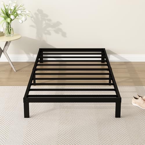 DiaOutro 7 Inch Twin Bed Frames Heavy Duty Low Profile Metal Platform | Steel Slats Platform No Box Spring Needed Mattress Foundation, Easy Assembly, Noise Free - size: Twin, style: 7 Inch