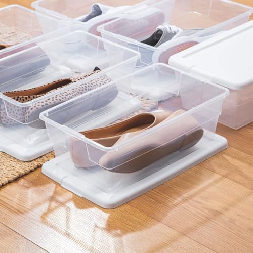 Sterilite 48-Pack 6 Quart Storage Box, Stackable Clear Plastic Bins with Snap-On Lids – Heavy-Duty Organizing Containers for Closet, Bathroom & Office - size: 6 Quart, style: 48 Pack