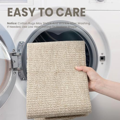Washable Runner Rug, Non Slip Foyer Runner, 3x8 Ft, Sand/Beige | Washable Braided Runner Carpet, Non Slip Rubber Dot Backed, For Hallway, Kitchen, Entryway, Bedroom, Laundry Room, Foyer - color: Sand/Beige, size: 3' x 8' (Rectangular)