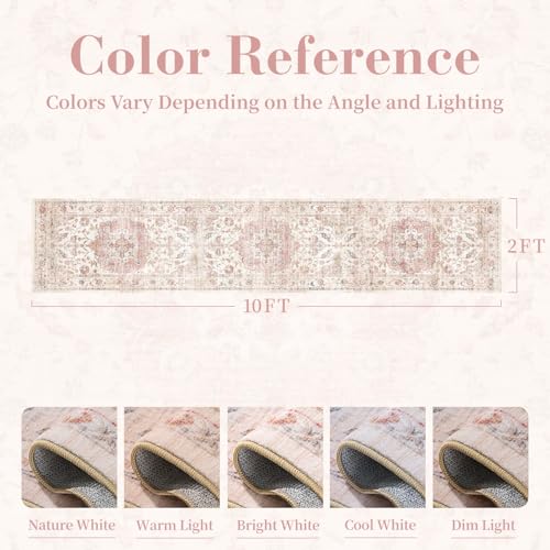 PADOOR 2X10 Runner Rug,Runners for Hallways,Soft Pink Washable Bedside Rugs for Bedroom,Non Slip Long Rug for Hallways Entryway Laundry Room Stair Kitchen Bathroom - color: Pink, size: 2' x 10' (Rectangular)