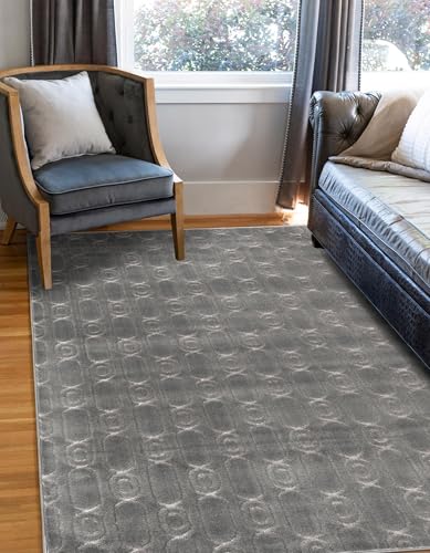 Rugs.com Vogue Geo Collection Rug – 2x3 Gray Medium-Pile Rug Perfect for Entryways, Kitchens, Breakfast Nooks, Accent Pieces - color: Gray and Silver, size: 2' x 3' Rectangular