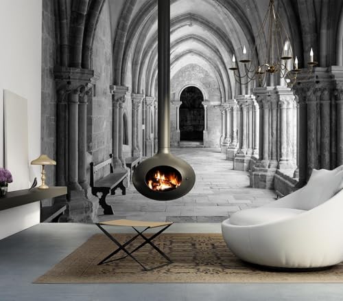 Eierme-Vaulted Ceiling Inside the Monastery, Panoramic View of Beautiful Arcades Peel and Stick 90" x 67" - color: No.10, size: 90" x 67"
