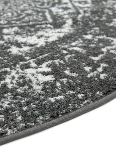Rugs.com - Arlington Collection Rug – 3 Ft Round Dark Gray Area Rug – Traditional Medallion Design for Entryways, Reading Nooks, and Bedrooms - color: Dark Gray, size: 3' (Round)