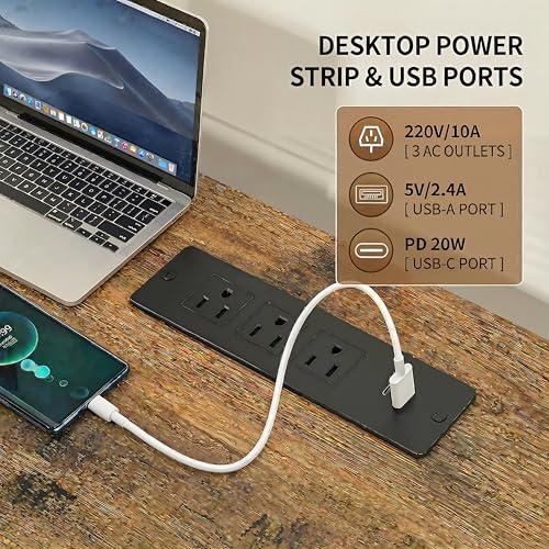 Electric Standing Desk with Wheels, 63'' x 24'' Standing Desk Adjustable Height with Charging Station, 2 USB Ports, 3 Power Outlets, 4 Caster, 27''-46'' Lifting Range Stand up Desk(Brown) - color: Brown, size: 63 x 24''
