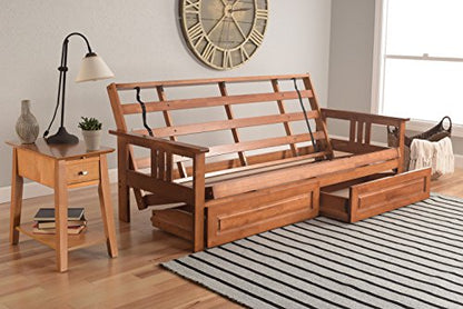 Kodiak Futons Monterey Futon Frame with Drawers, Included, Barbados - color: Frame Only, size: Drawers Included, style: Barbados Finish