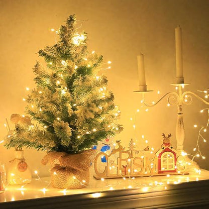 Fairy Lights Plug in, 20FT 200 LED for Christmas Decorations | Plug in Firecracker Lights with Remote, Warm White Indoor Cluster Starry Light for Bedroom Window Wedding Christmas Tree - size: 20FT 200 LED