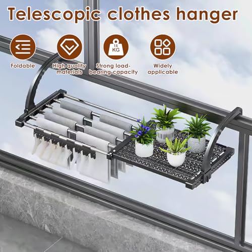 Portable Clothes Drying Rack for Balcony,Foldable Railings Windowsill, Retractable Radiator Clothes Airer,28"x13" Folding Towel Rack Indoor Outdoor Travel Laundry Rack with Clips (B-28"x13") - size: B-29"x13"