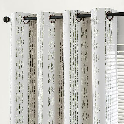 jinchan Boho Blackout Curtains 63 Inch Length for Bedroom Living Room | Sage Green on Beige Geometric Printed Grommet Curtains Room Darkening Thermal Insulated Window Treatments 2 Panels - color: Boho | Sage Green on Beige, size: 52"W x 63"L (Pack of 2)