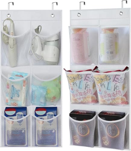 2 Packs Narrow Over the Door/Wall Shoe Organizer Cruise, Small Hanging Shoe Rack for Closet with Clear Mesh Pocket for Bathroom, RV, Pantry, Camping (White) - color: White