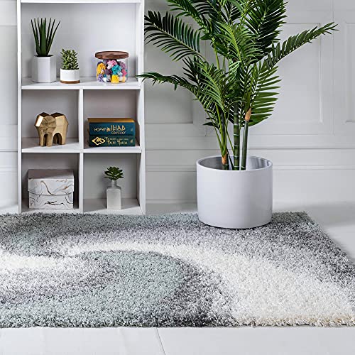 Rugs.com - Soft Touch Shag Rug – 3' 3 x 5' 3 Sage Green Plush Shag Rug – Modern Abstract Swirls, Soft for Bedrooms, Living Rooms, and Offices - color: Sage Green, size: 3' x 5' (Rectangular)