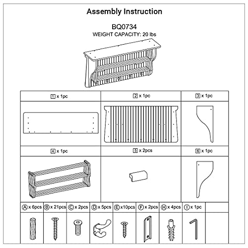 Danya B Accordion Clothes Drying Rack, Retractable, Wall Mounted Towel Rack and Hooks for Clothes and Towels for use in Laundry Room or Garage - White