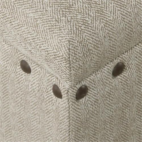 HomePop 42" Storage Bench with Nailhead Trim - Taupe/Cream - color: Taupe/ Cream