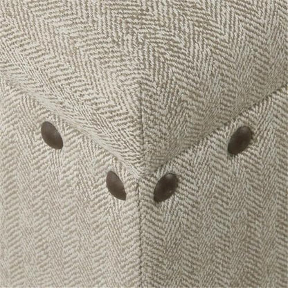 HomePop 42" Storage Bench with Nailhead Trim - Taupe/Cream - color: Taupe/ Cream