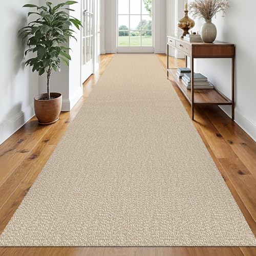 Washable Runner Rug, Non Slip Hallway Runner, 3x20 Ft, Sand/Beige | Washable Braided Runner Carpet Non Slip Rubber Dot Backed, For Hallway, Kitchen, Entryway, Bedroom, Laundry Room, Foyer - color: Sand/Beige, size: 3' x 20' (Rectangular)